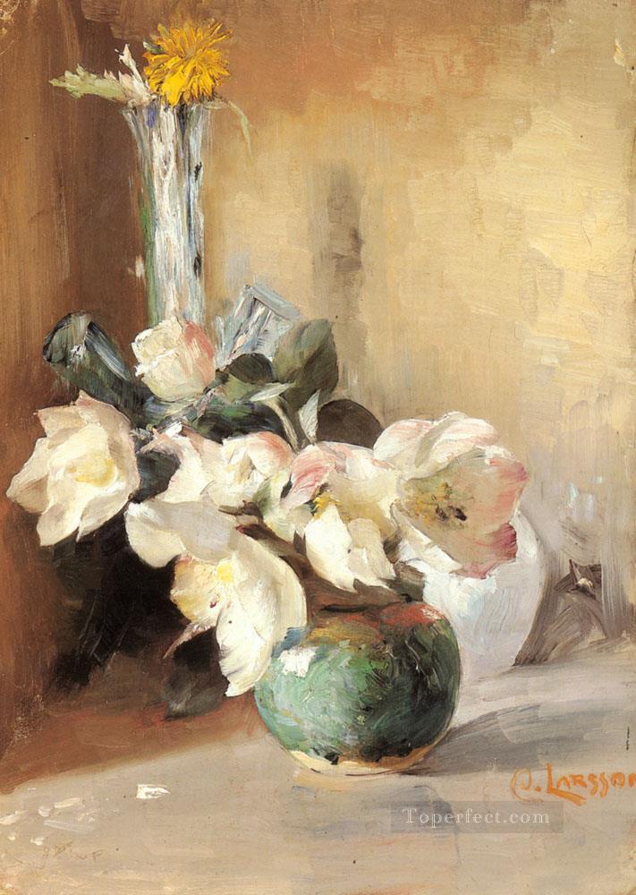 Roses De Noel flower Carl Larsson Oil Paintings